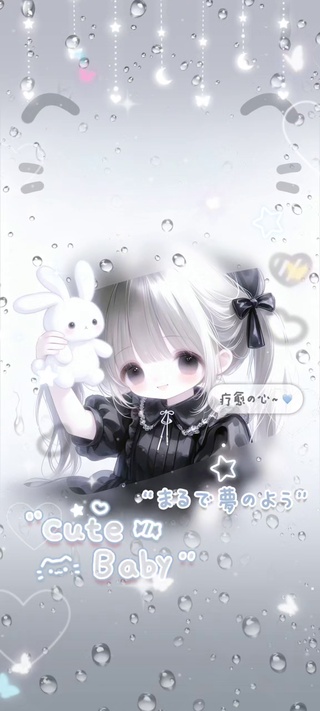 雨滴小兔宅软萌二次元少女