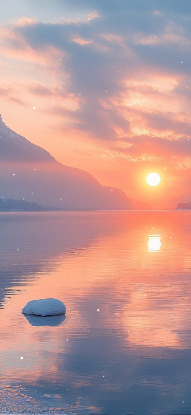 暮雪映平湖