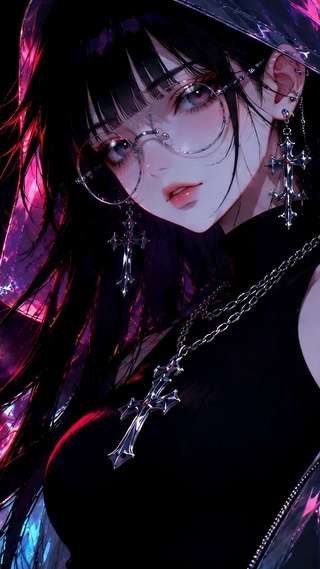 赛博朋克霓虹酷飒美少女