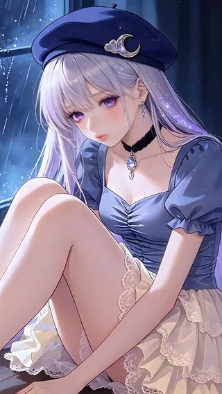 雨窗烛光少女