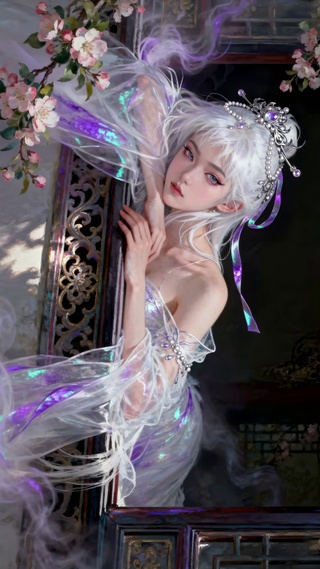 古风白发仙气美女