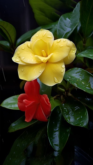 雨后花朵