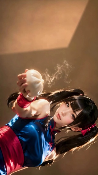 国风双马尾旗袍美少女