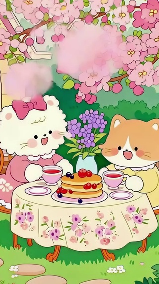 鲜花环绕的春日下午茶