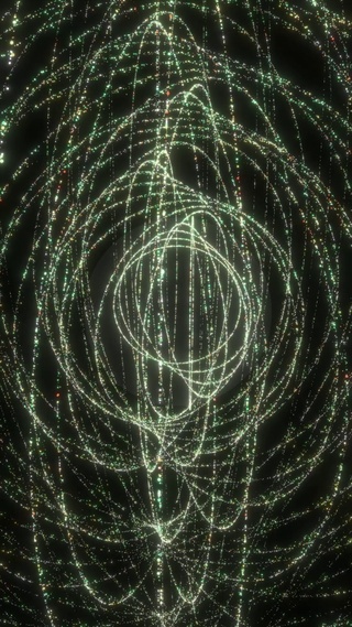 粒子环绕球-黄白色