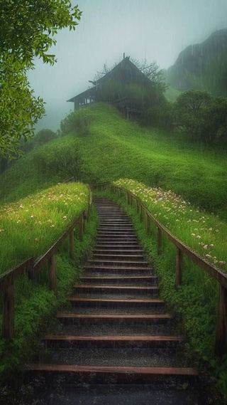 山间烟雨