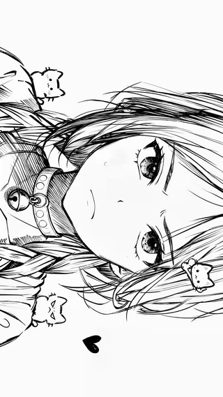 线稿卡哇伊少女kuroha欲语