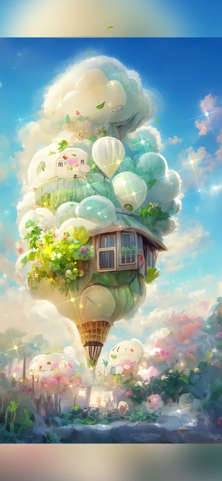 4K唯美治愈梦幻棉花小屋