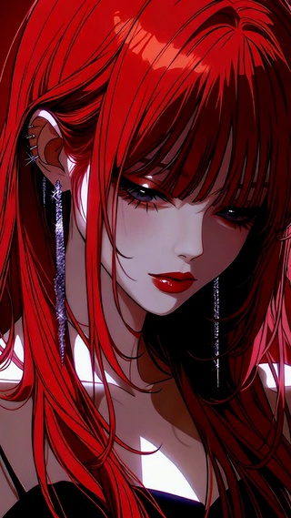 暗调红发酷飒美少女