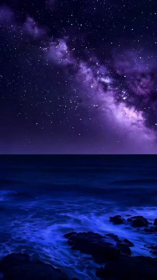 海边星空夜景动态壁纸