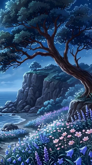 夜岸流萤