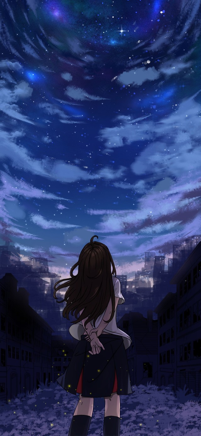 4K唯美城市流星少女