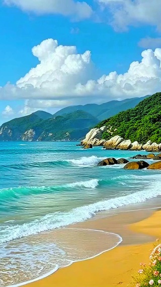 唯美治愈海浪4K