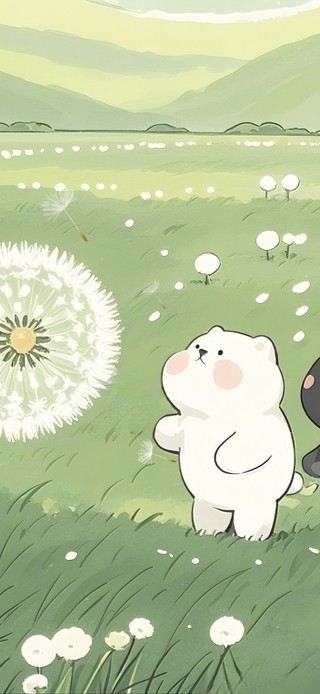 蒲公英地逗趣两小喵