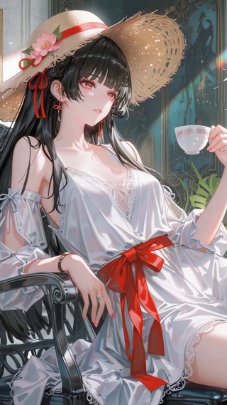 窗边茶室里的千咲