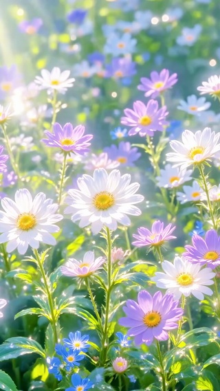 被阳光拥抱的小雏菊