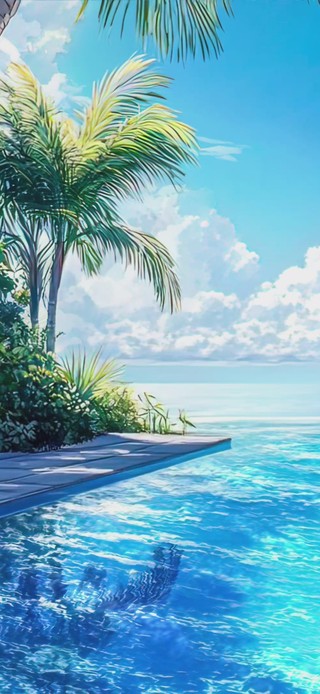 护眼海景AI风景