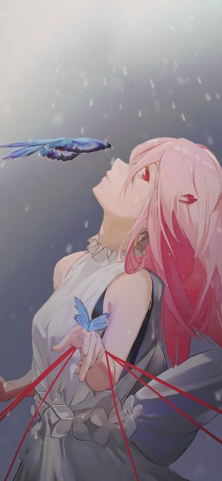 清新雪中少女