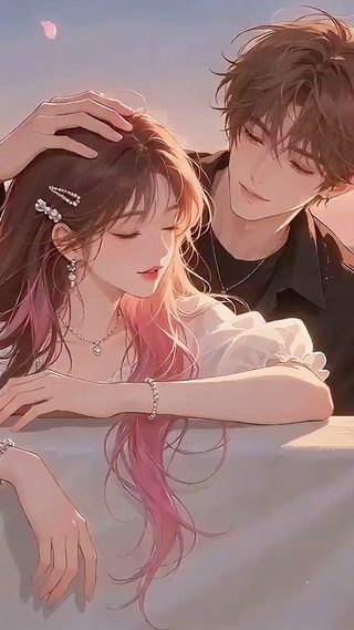 唯美海夕阳情侣