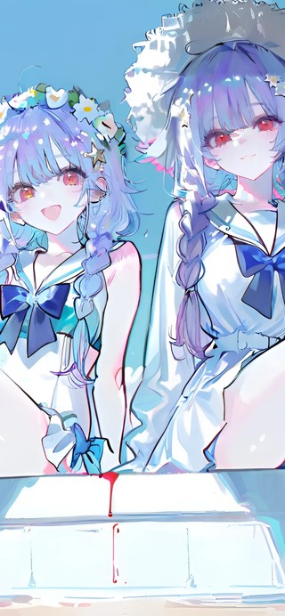 秤亚津子-海边双子萝莉御姐