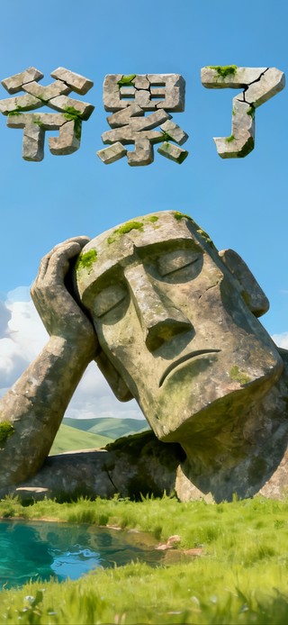 石像提醒您：累了就注意休息！