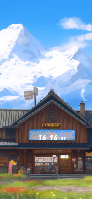 青葱雪山木屋
