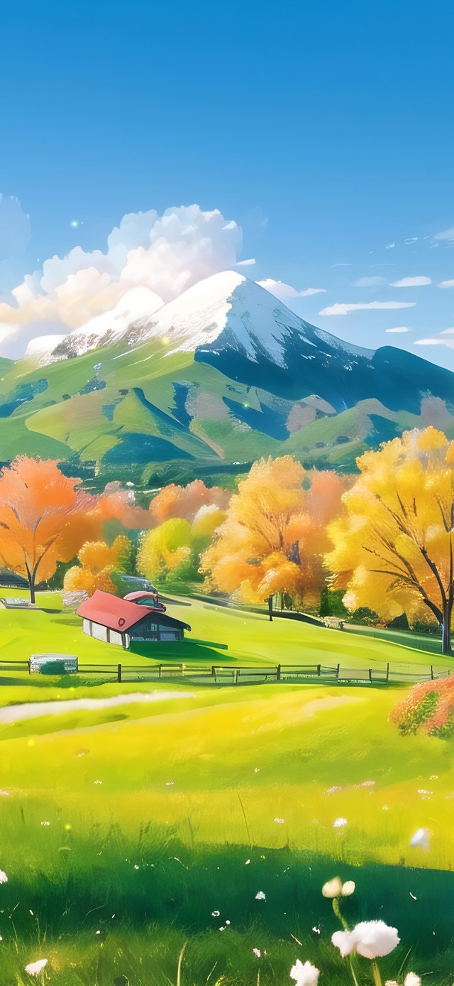 4k唯美草原小屋