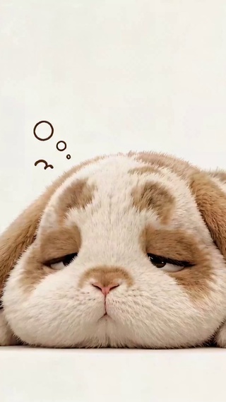 犯困的可爱垂耳兔