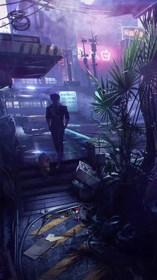 赛博朋克城市风光