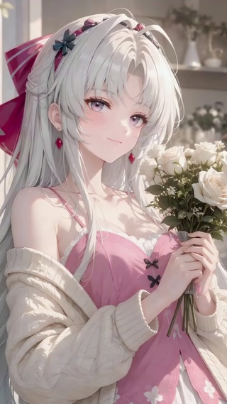 花房里的银发少女珂莱塔