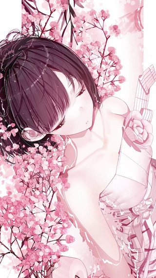 粉嫩花丛少女