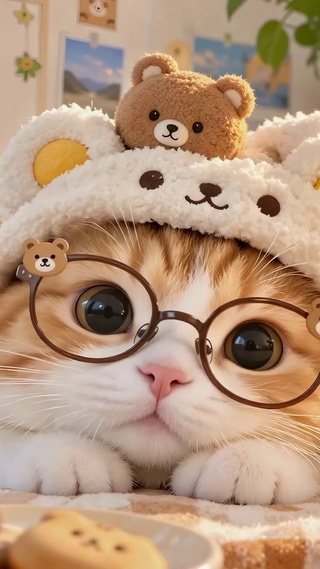 橘猫与垂耳兔温馨居家