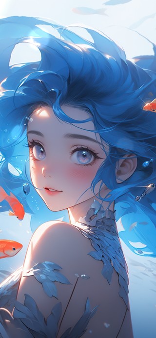 水中人鱼少女