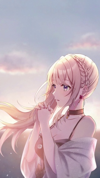 夕阳下女孩