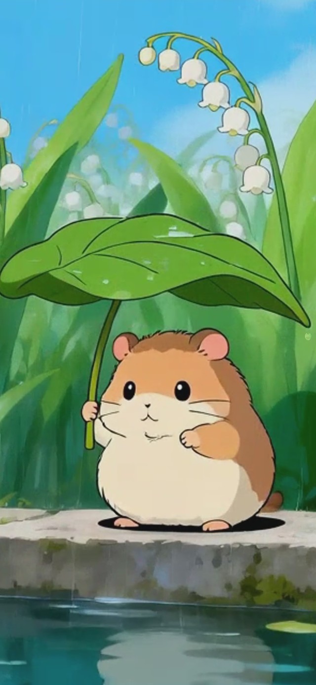 清新雨中铃兰