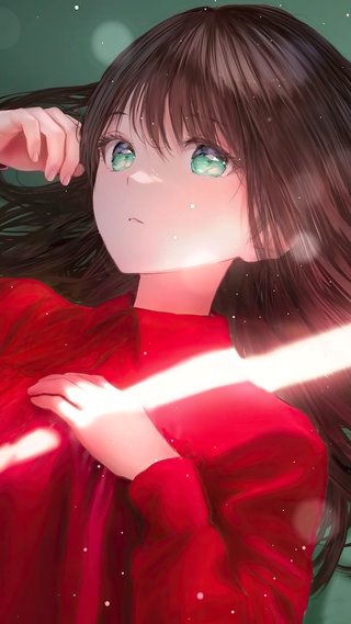 温柔红衣少女