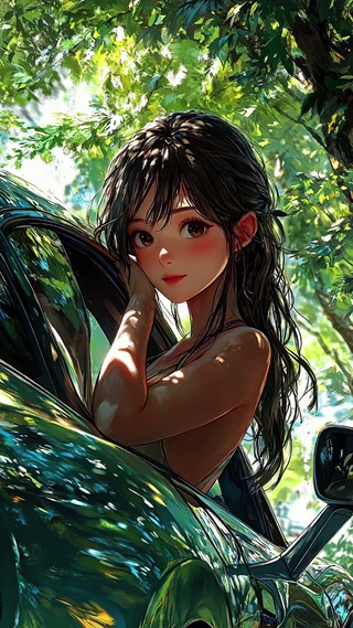 树荫下的女孩