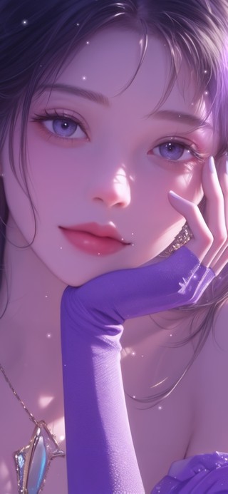 温柔紫色系美女