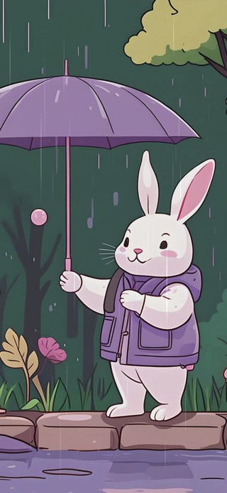 森林下雨天