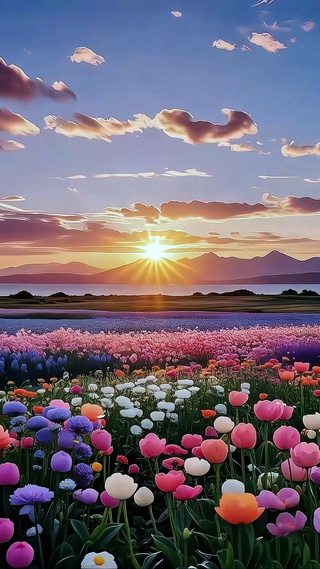 日落花海