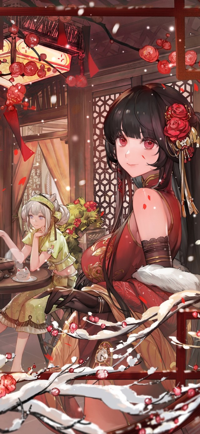 冬季新春冬梅飘落