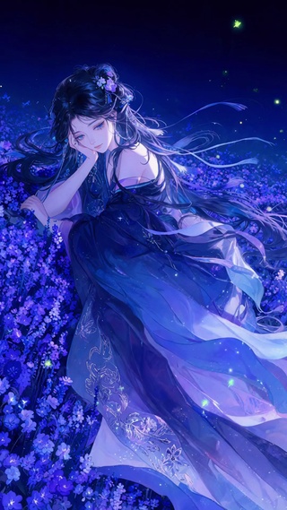 浪漫花海美女壁纸