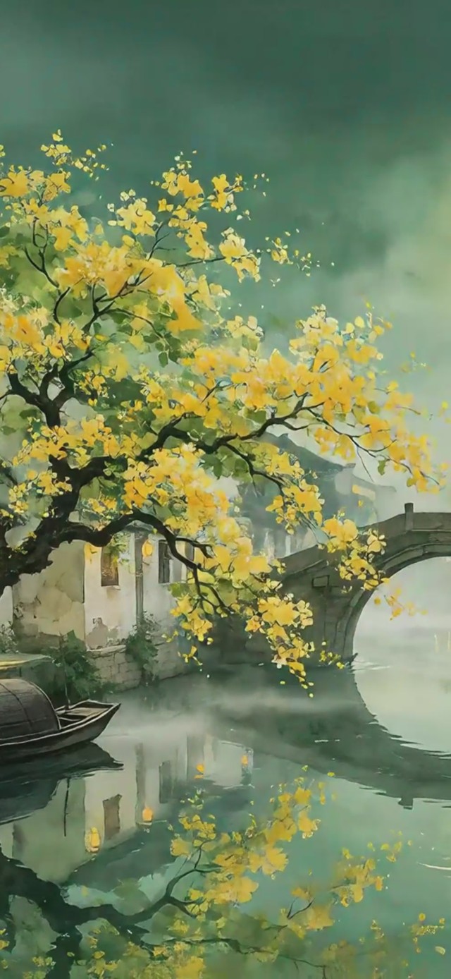 夜晚乡村小镇