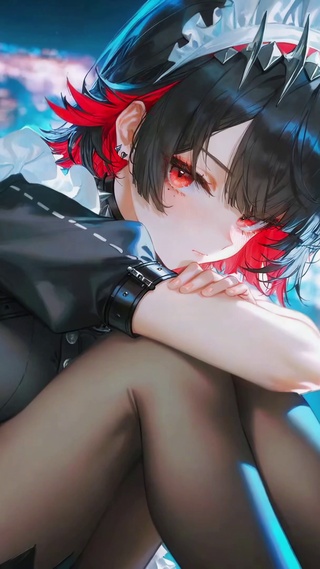 霓虹夜色中的女仆