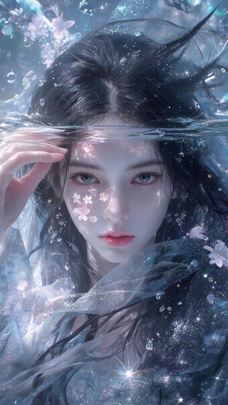 唯美水中美女壁纸