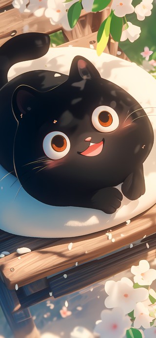 可爱小黑猫