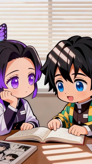 图书馆蝴蝶忍和富冈义勇