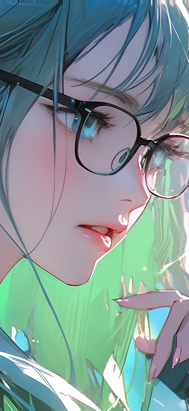眼镜少女(美女手机动态壁纸) - 美女手机壁纸下载 - 元气壁纸