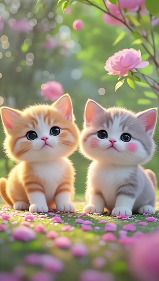 可爱的两只猫咪