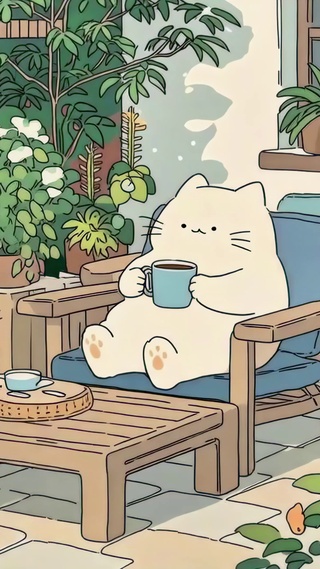 花园里的下午茶猫